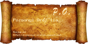 Pozsonyi Orália névjegykártya